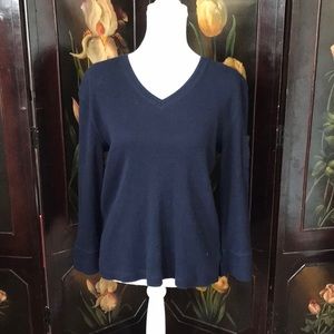 LAUREN v neck sweater navy sz XL